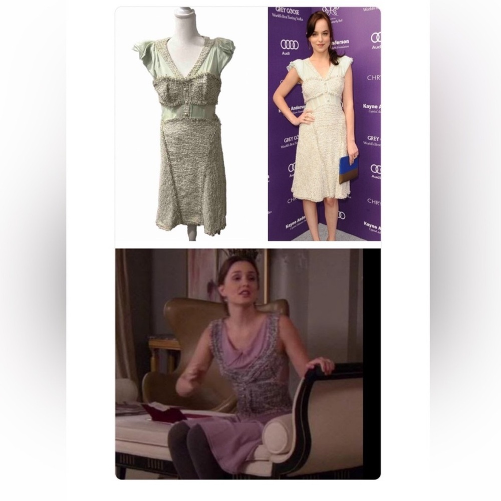 ASO Gossip Girl Blair Waldorf ALT Dakota Johnson Rare Zac Posen Dress Tweed